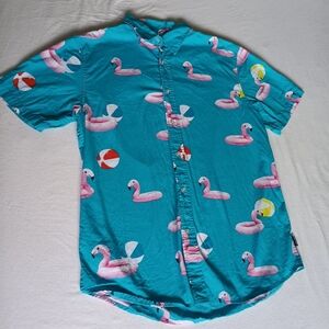 Ocean Current Turquoise Flamingo Top